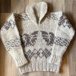 Vintage Cowichan Pullover Sweater Size Small